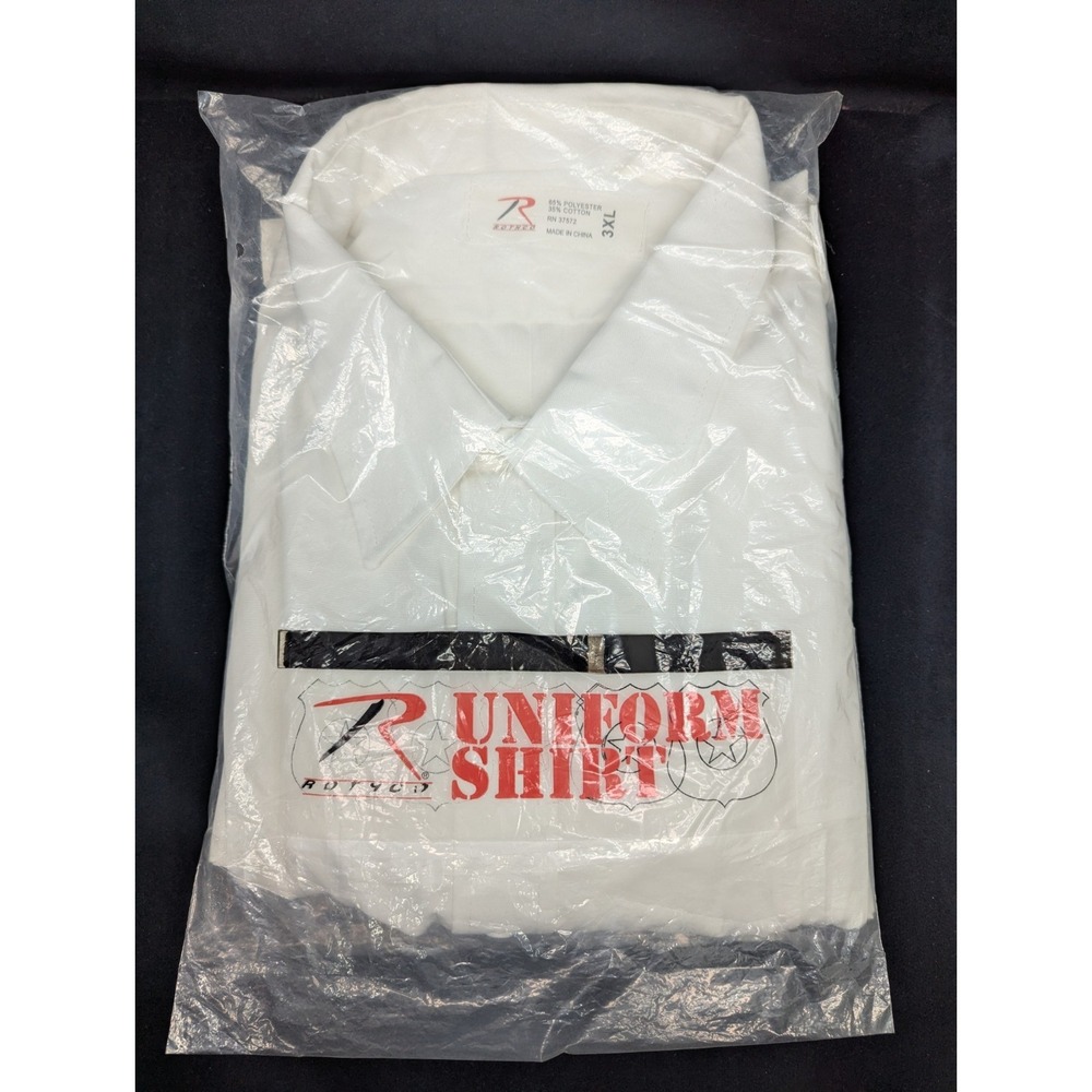 Rothco White Uniform Shirt Long Sleeve Size 3XL Button Down Security Police